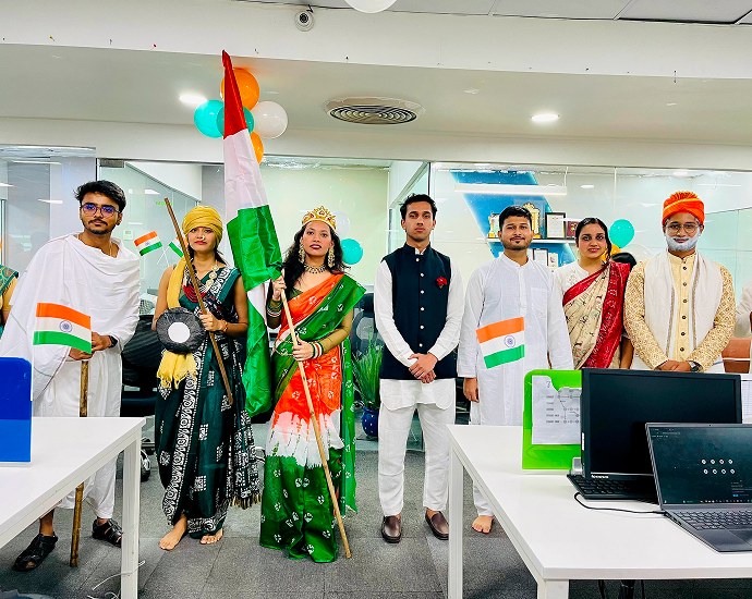 Triazine Software team celebrating Independence Day in the office