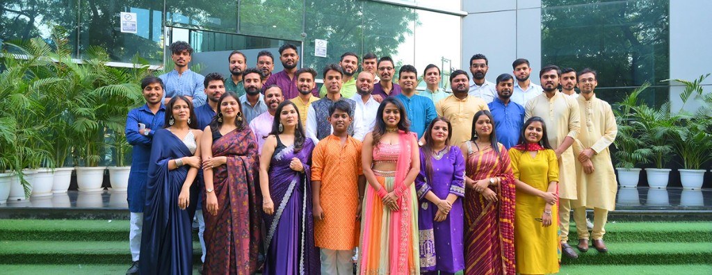 Triazine Software team in festive traditional attire