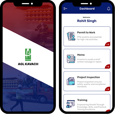 AGL Kavach mobile app for permits, memos, project inspection and training