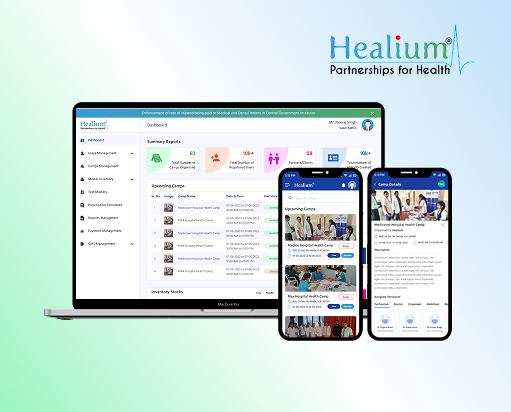 Healium web platform for camp administration diagnostics and inventory