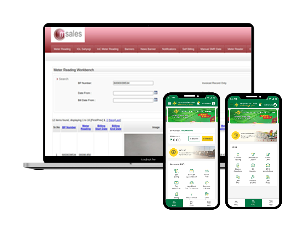 IGL Connect web platform for billing payments and account management